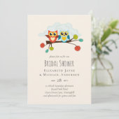 Cute OWLS Themed Wedding Blue Orange (Stehend Vorderseite)