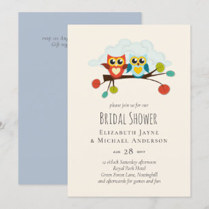 Cute OWLS Themed Wedding Blue Orange