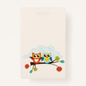 Cute OWLS Themed Wedding Blue Orange Ausweis (Rückseite)