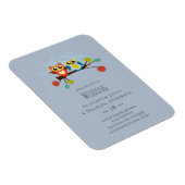 Cute OWLS Themed Wedding Blue Orange Magnet (Rechte Seite)