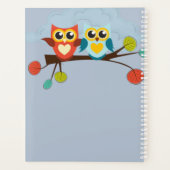 Cute OWLS Themed Wedding Blue Orange Planer (Rückseite)