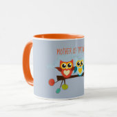 Cute OWLS Themed Wedding Blue Orange Tasse (Vorderseite Links)
