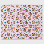 Cute Owls Valentine's Day Wrapping Paper Geschenkpapier (Flach)