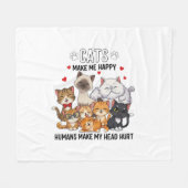 Cute Pack of Happy Cats Fleecedecke (Vorderseite (Horizontal))