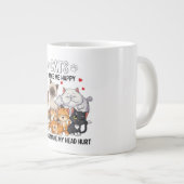 Cute Pack of Happy Cats Jumbo-Tasse (Vorderseite Rechts)