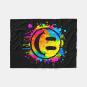 Cute Paint Splash Happy Smile Face 70s Tie Dye Smi Fleecedecke (Vorderseite (Horizontal))