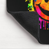 Cute Paint Splash Happy Smile Face 70s Tie Dye Smi Mousepad (Ecke)