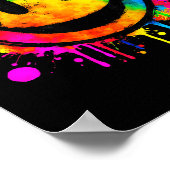Cute Paint Splash Happy Smile Face 70s Tie Dye Smi Poster (Ecke)
