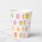 Cute Painted Egg Pattern Pink Kids Birthday Party Pappbecher (Rechts)