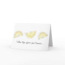 Cute painted lemon print greeting card