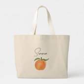 Cute Painted Peach Fruit Illustration Jumbo Stoffbeutel (Rückseite)