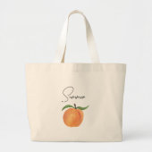 Cute Painted Peach Fruit Illustration  Jumbo Stoffbeutel (Vorne)
