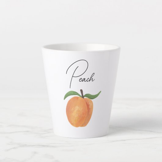 Cute Painted Peach Fruit Illustration Milchtasse (Vorderseite)