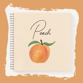 Cute Painted Peach Fruit Illustration Notizblock