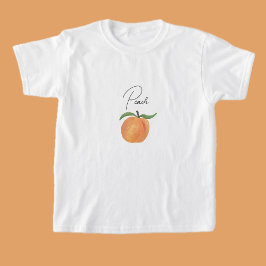 Cute Painted Peach Fruit Illustration T-Shirt