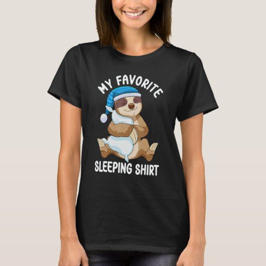 Cute Pajama for Women Nigh Sleeping Sloth 1 T-Shirt (Vorderseite)