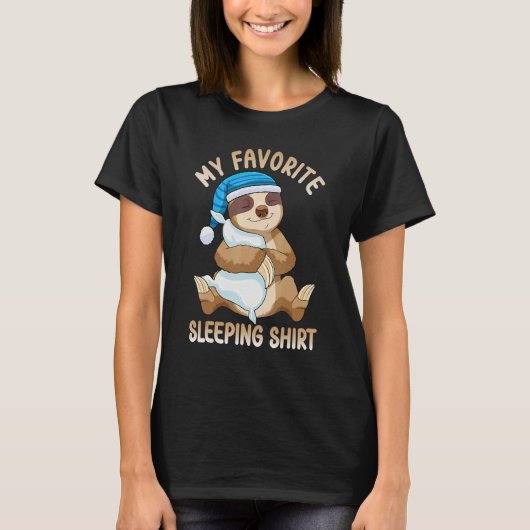 Cute Pajama for Women Nigh Sleeping Sloth T-Shirt (Vorderseite)