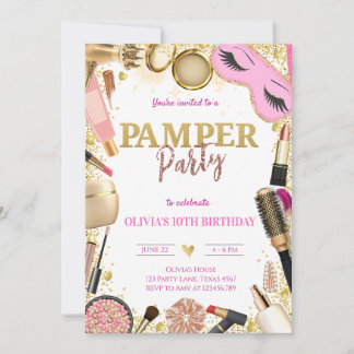 Cute Pamper Party Birthday Einladung
