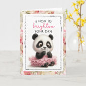 Cute Panda A Note To Brighten Your Day Karte (Gelbe Blume)