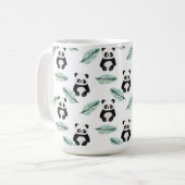 Cute panda and palm leaf pattern kaffeetasse (Vorderseite Links)