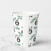 Cute panda and palm leaf pattern pappbecher (Rechts)