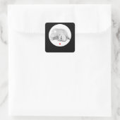 Cute Panda And Polar Bear Animal Lover Quadratischer Aufkleber (Tasche)