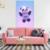 Cute Panda Astronaut Kids Wall Art – Funny Space  Leinwanddruck (Insitu (Wohnzimmer))