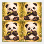 Cute Panda Bamboo Pattern Wallpaper Nursery Tapete (Vorderseite)
