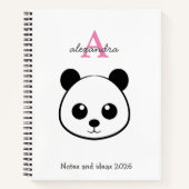 Cute Panda Bear 2026 Notebook – Personalized Notizblock (Vorderseite)