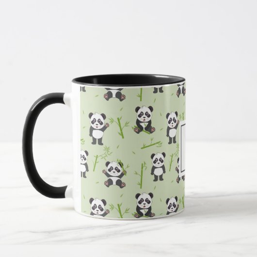 Cute Panda Bear Bamboo Kawaii Animals Monogram Tasse (Links)