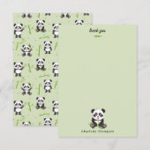 Cute Panda Bear Bamboo Kawaii Animals Pattern Dankeskarte (Vorne/Hinten)