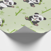 Cute Panda Bear Bamboo Kawaii Animals Pattern Geschenkpapier (Ecke)
