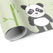 Cute Panda Bear Bamboo Kawaii Animals Pattern Geschenkpapier (Rolleneckpunkt)