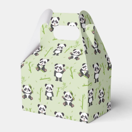 Cute Panda Bear Bamboo Kawaii Animals Pattern Geschenkschachtel (Rückseite)