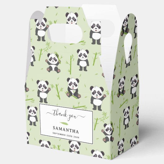 Cute Panda Bear Bamboo Kawaii Animals Pattern Geschenkschachtel (Geöffnet)