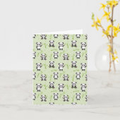 Cute Panda Bear Bamboo Kawaii Animals Pattern Karte (Gelbe Blume)