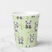 Cute Panda Bear Bamboo Kawaii Animals Pattern Pappbecher (Links)