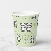 Cute Panda Bear Bamboo Kawaii Animals Pattern Pappbecher (Rechts)