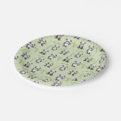Cute Panda Bear Bamboo Kawaii Animals Pattern Pappteller (Schrägansicht)