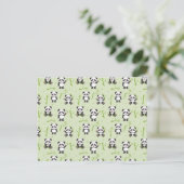 Cute Panda Bear Bamboo Kawaii Animals Pattern Postkarte (Stehend Vorderseite)