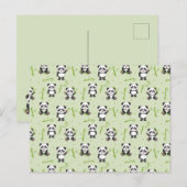 Cute Panda Bear Bamboo Kawaii Animals Pattern Postkarte (Vorne/Hinten)