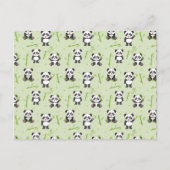 Cute Panda Bear Bamboo Kawaii Animals Pattern Postkarte (Vorderseite)