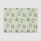 Cute Panda Bear Bamboo Kawaii Animals Pattern Seidenpapier (Vorderseite)