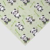 Cute Panda Bear Bamboo Kawaii Animals Pattern Seidenpapier (Ausschnitt)
