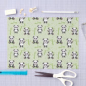 Cute Panda Bear Bamboo Kawaii Animals Pattern Seidenpapier (Handwerk)