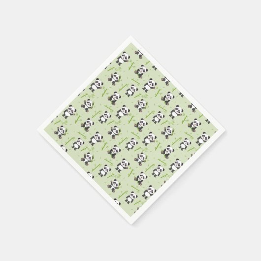 Cute Panda Bear Bamboo Kawaii Animals Pattern Serviette (Ecke)