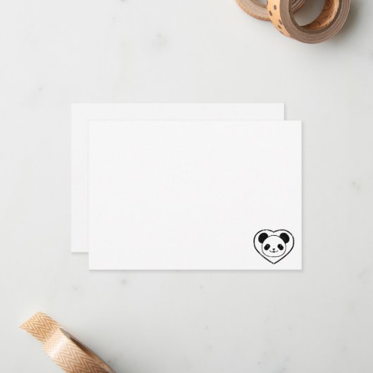 Cute Panda Bear Cartoon Blank Custom Mitteilungskarte (Vorderseite/Rückseite Beispiel)