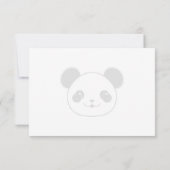 Cute Panda Bear Cartoon  Custom Lined Monogram Mitteilungskarte (Rückseite)