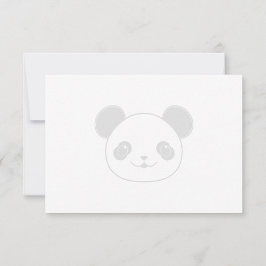 Cute Panda Bear Cartoon Personalized Monogram Mitteilungskarte (Rückseite)