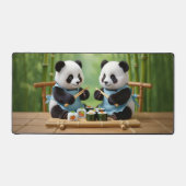Cute Panda Bear Cubs Preparing Sushi Schreibtischunterlage (Vorderseite)